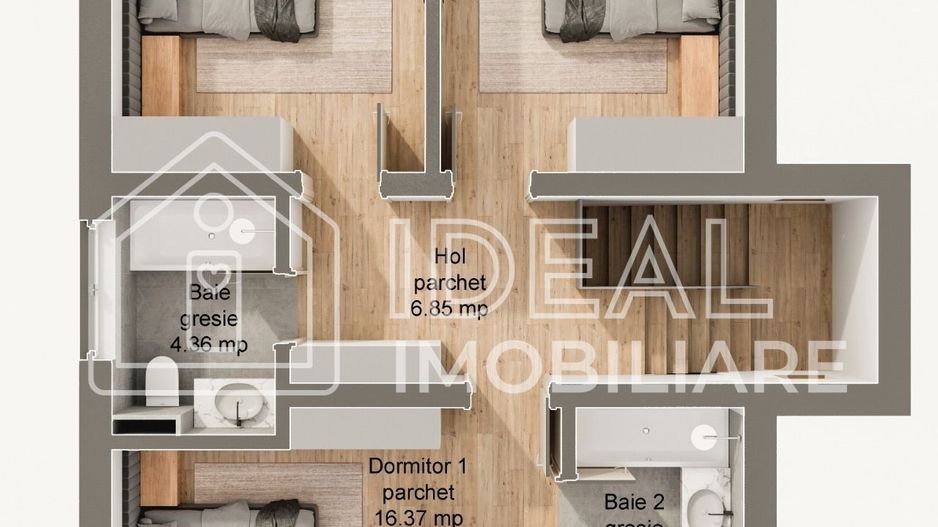 Casă individuală P + M – Șura Mare | 120 mp utili | 5 camere | Curte 262 mp - Poză 7