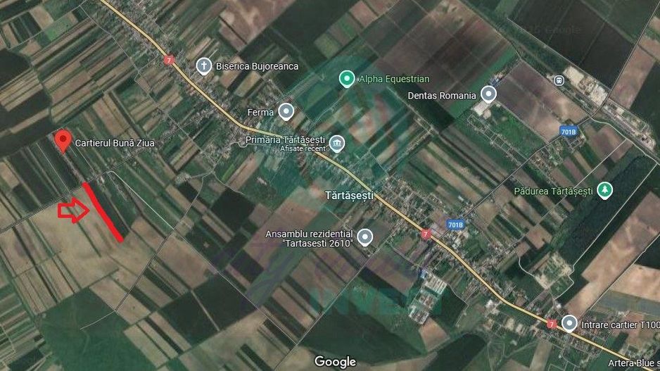 Teren 9923 mp Tărtășești, cu utilități și acces asfaltat - Poză 2