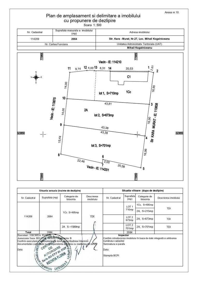 Proiect Rezidențial | 2084mp (3 Loturi) | M. Kogălniceanu | Utilități - Schiță 8