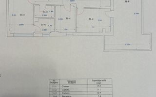 VANZARE 3 CAMERE | BLOC NOU 2024 | TERASA 31 MP | MOBILAT & UTILAT | COLENTINA - Schiță 14