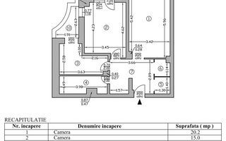 2 Camere Decomandat | Bulevardul Unirii | 3 balcoane | 72mp total - Schiță 18
