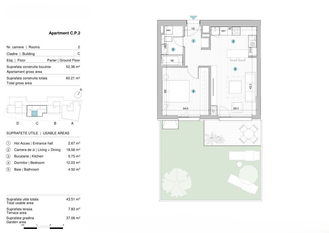 Apartament 2 camere | Piata Presei Libere | Parter cu gradina - Poză 17