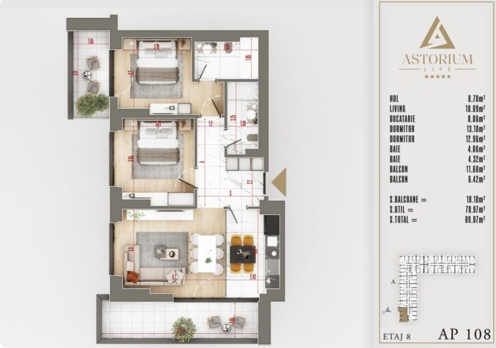 AP. 3CAM. DECOMANDAT IN PROIECT ASTORIUM LIFE / MUTARE IMEDIATA! - Poză 9