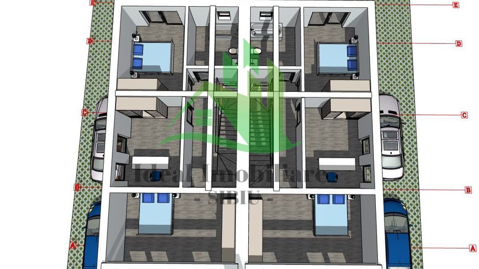 Duplex cu 4 camere si 250 mp curte, in Cartierul Arhitectilor - Schiță 7