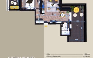 Apartament 2 camere cu TERASA,Fix la Parcul Teilor,Zona Titanul Nou - Poză 7