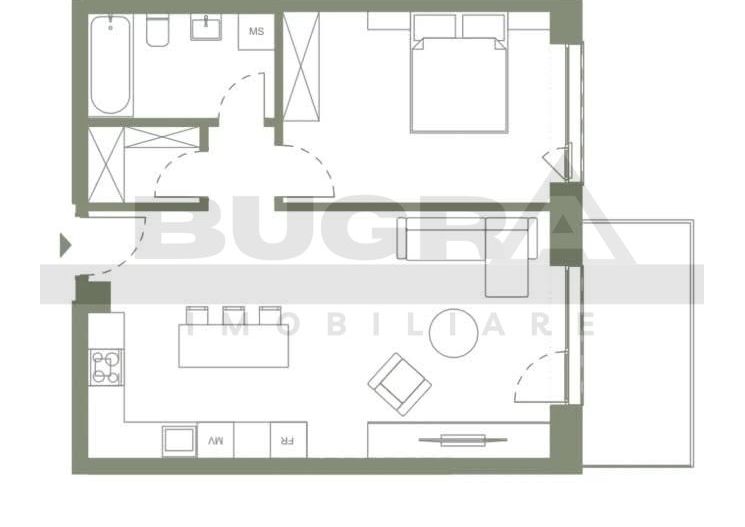 Apartament 2 camere 55 mp, imobil nou,  Era Hexagon - Poză 3