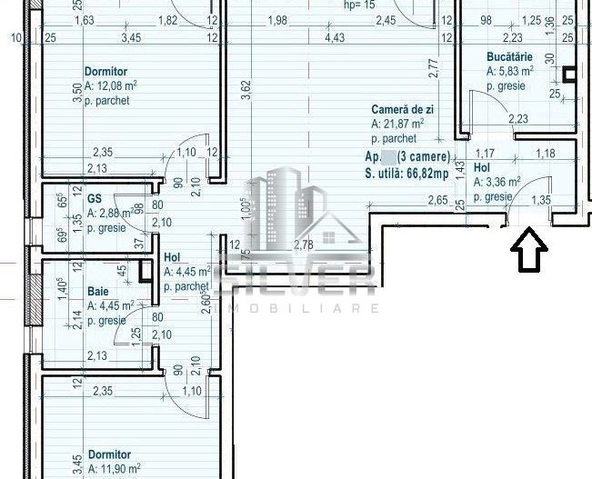 Apartament cu 3 camere /67 mp/zona strazii Catanelor. - Poză 4