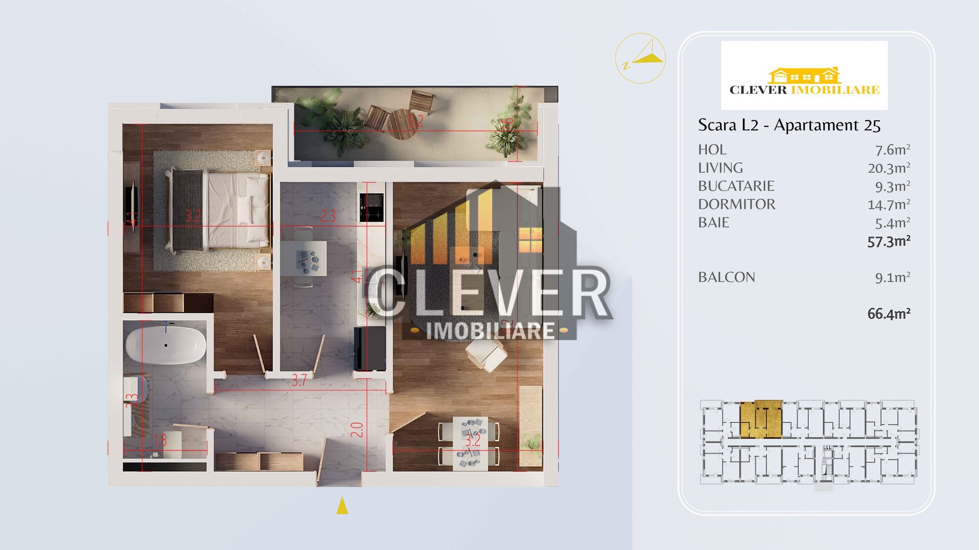 Apartament 2 Camere_Decomandate_Th. Pallady_Metrou N. Teclu - Poză 2