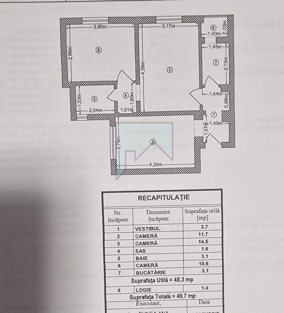 Vanzare apartament 3 camere - Schiță 14