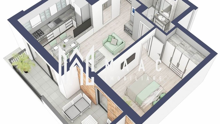 Apartament 2 camere | Balcon 10.3 mp | Etaj 1 | Turnisor - Poză 2