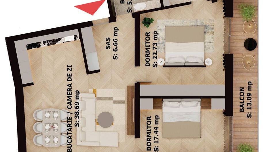Apartament nou, 3 camere, 305 000 Euro. Comision 0. - Poză 1
