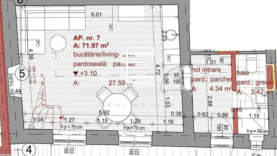 Apartament nou 72 mp, la cheie, Sibiu – zonă centrală - Schiță 5