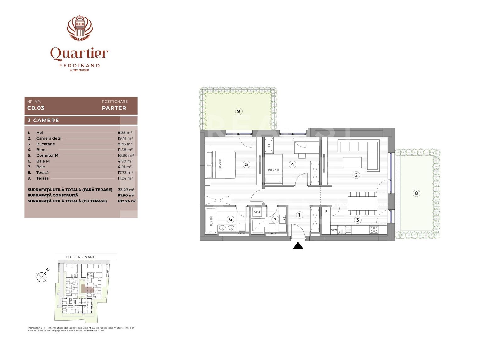 Apartament 3 camere Quartier Ferdinand - Poză 6