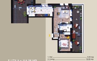 Premium Penthouse zona verde Parc STB Metrou 1 decembrie Pret promo - Schiță 3