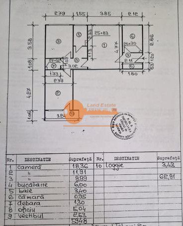 Apartament 3 camere – Drumul Taberei, lmetrou Favorit - Schiță 10