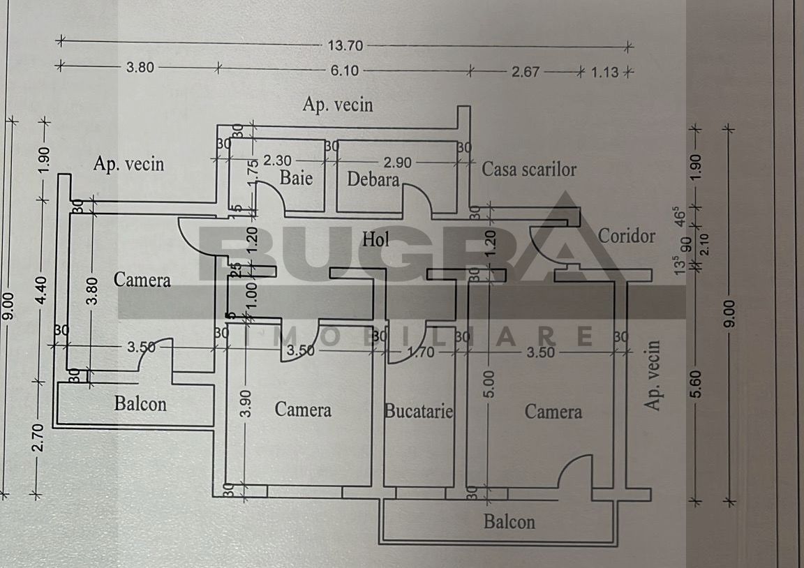 Apartament. 3 camere, 74 mp, zona Mc Donalds - Poză 10