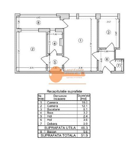 Apartament 2 camere | Lujerului | renovat 2025 | 3 min metrou - Schiță 10