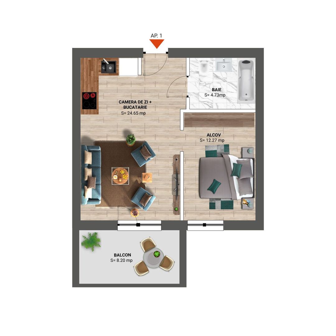 Studio de vanzare - Baneasa - Poză 1