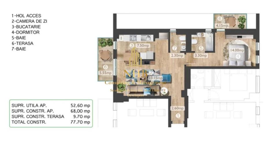 COMISION 0% APARTAMENT DOUA CAMERE MOBILAT SI UTILAT PLUS PARCARE - Poză 9