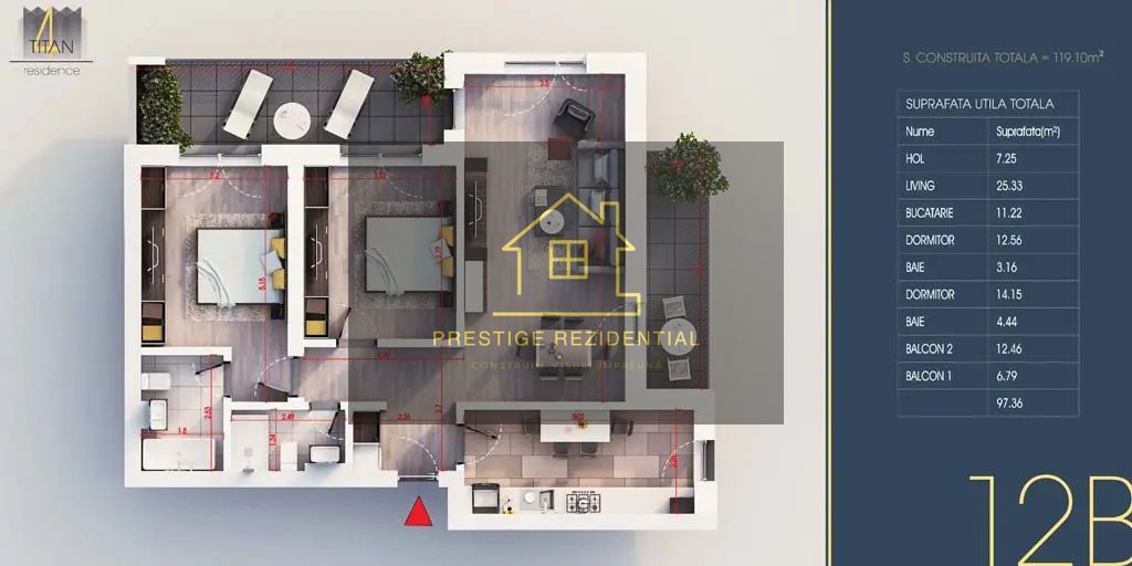 Apartament 3 cam, Direct Dez, Comision 0, Pallady - Poză 5