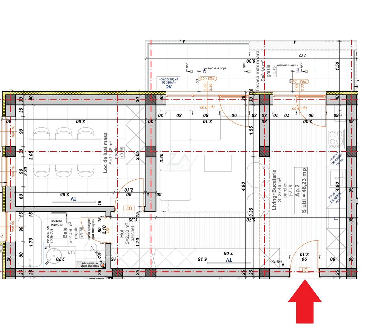 FINALIZAT. Etaj 1. Bloc la asfalt. Balcon mare. Loc de parcare. - Poză 9
