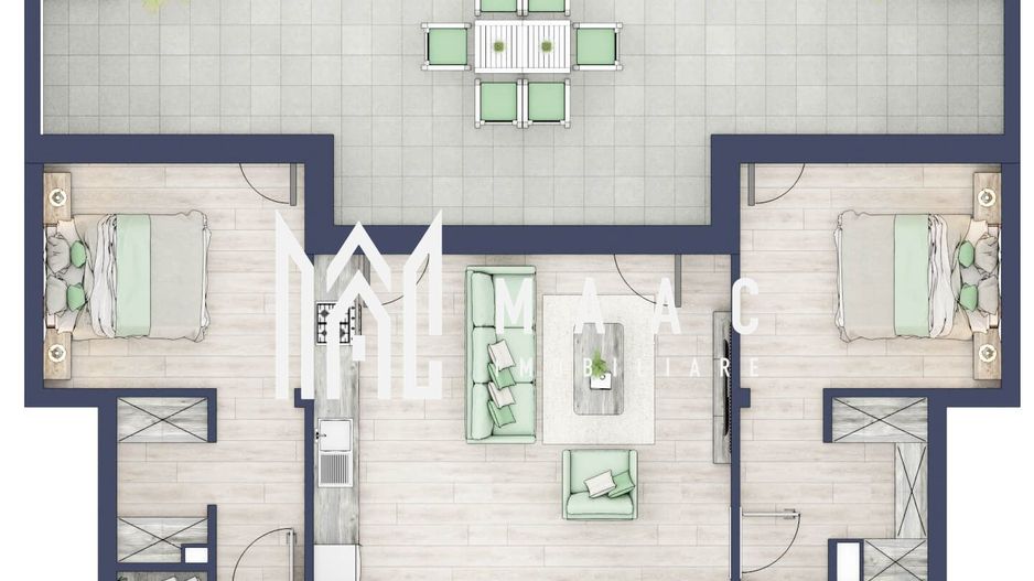 Penthouse 3  camere | Etaj 4 | Balcon 45.6 mp | Turnisor - Poză 1