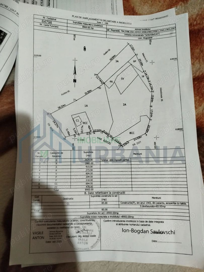 Teren intravilan 8.900 mp Mogoșești, Iași la stradă, utilități, două deschid - Poză 2