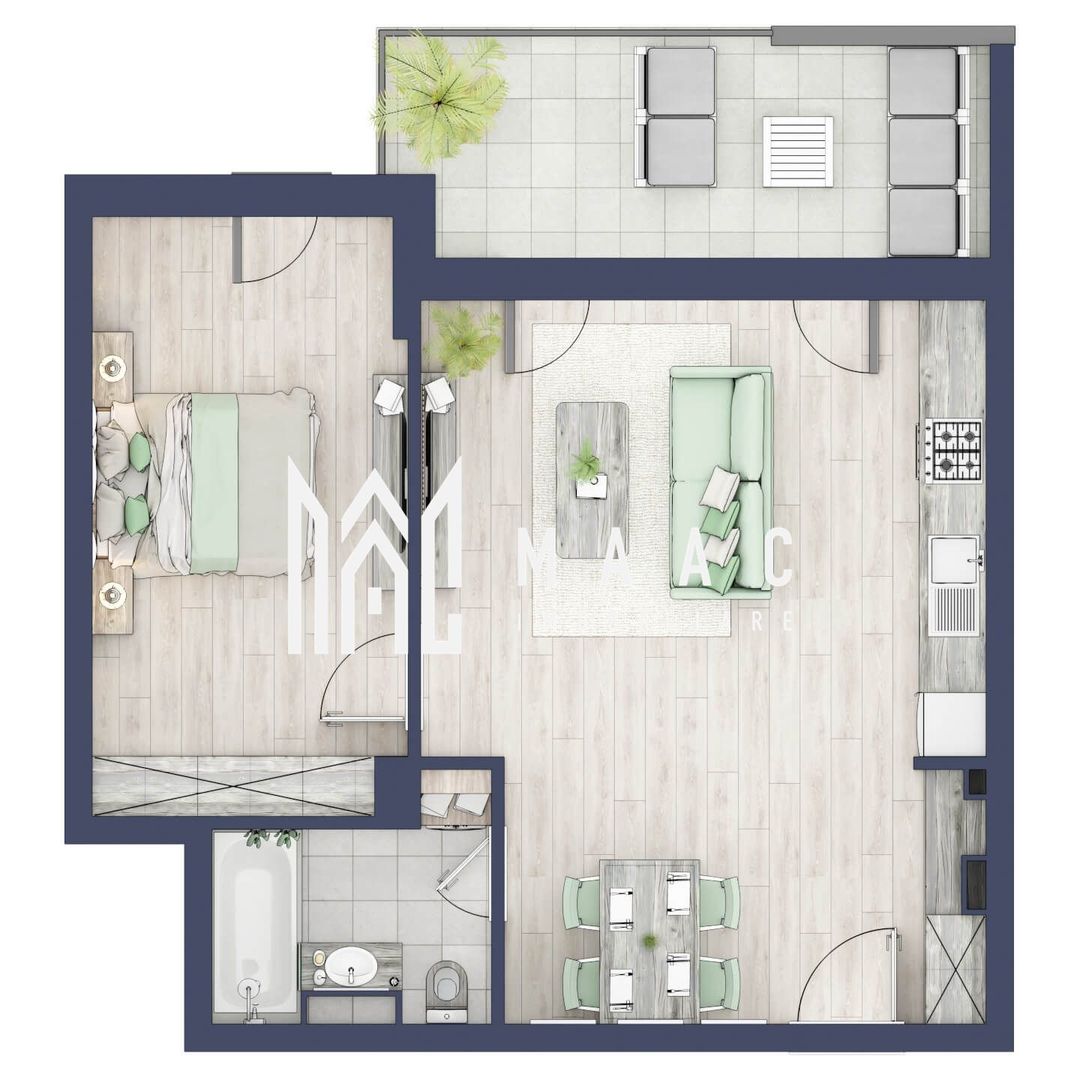 Apartament 2 camere | Balcon 10.7 mp | Etaj 3 | Turnisor - Poză 1