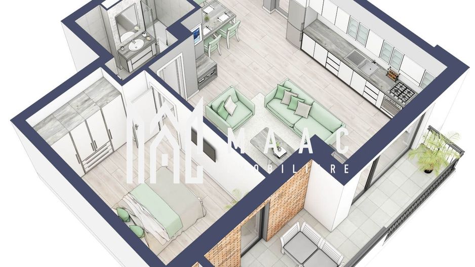 Apartament 2 camere | Parter | Balcon 9.8 mp | Turnisor - Poză 4