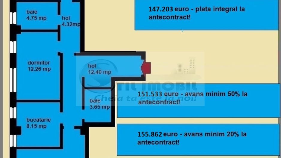 Apartament 3 camere de vanzare in Iasi, Galata, 86,59 mp, bloc nou - Poză 2