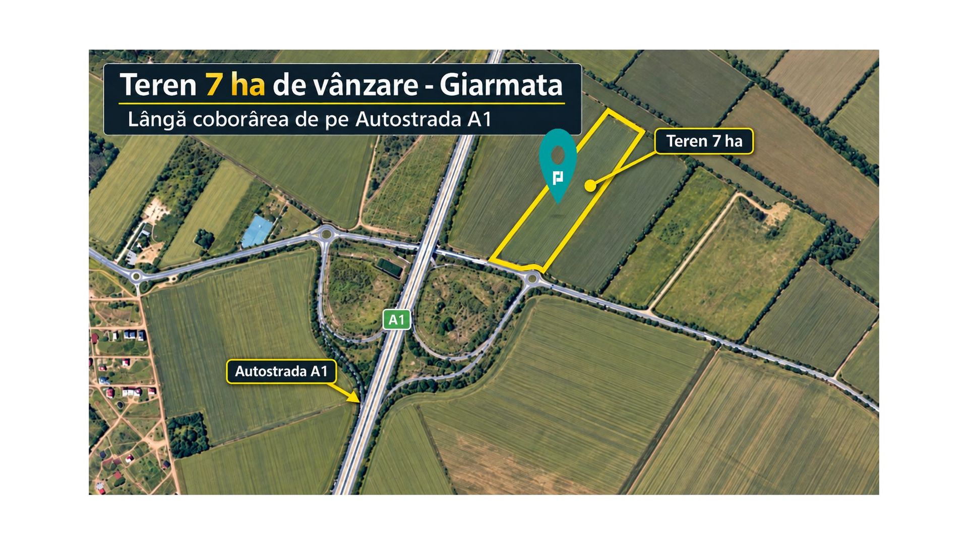 Teren 7 ha Giarmata | lângă A1 - Poză 4