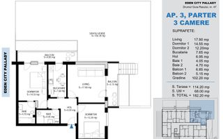3 camere parter + grădină proprie – bloc nou Pallady - Schiță 8