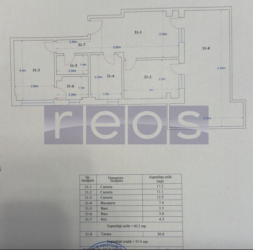 VANZARE 3 CAMERE | BLOC NOU 2024 | TERASA 31 MP | MOBILAT & UTILAT | COLENTINA - Schiță 14