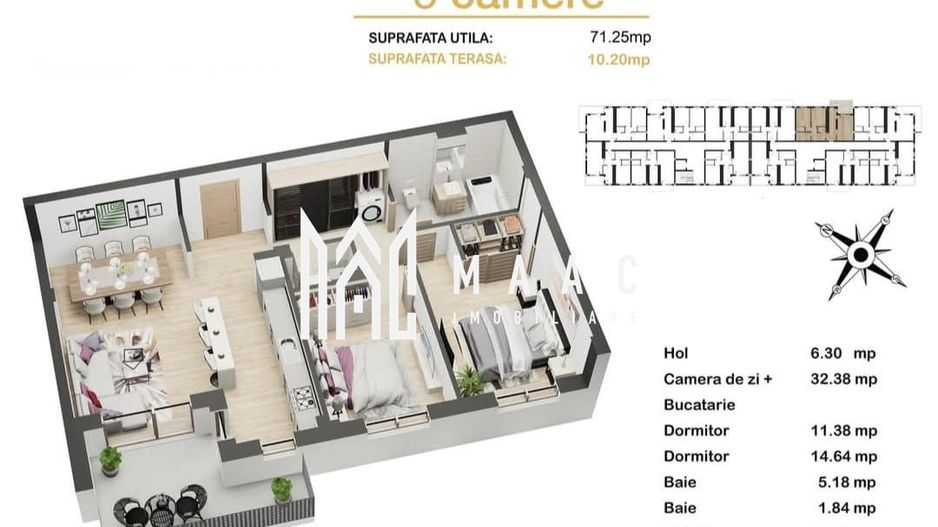 Apartament 3 camere | Balcon | Lift | Parcare | Prelungirea Mihai Viteazul - Poză 11