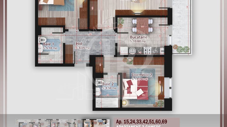 Apartament 3 camere   Titan Pallady Metrou Nicolae Teclu - Schiță 2