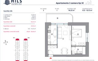 Apartament cu 2 camere tip 2C , sectorul 3, București - Poză 2