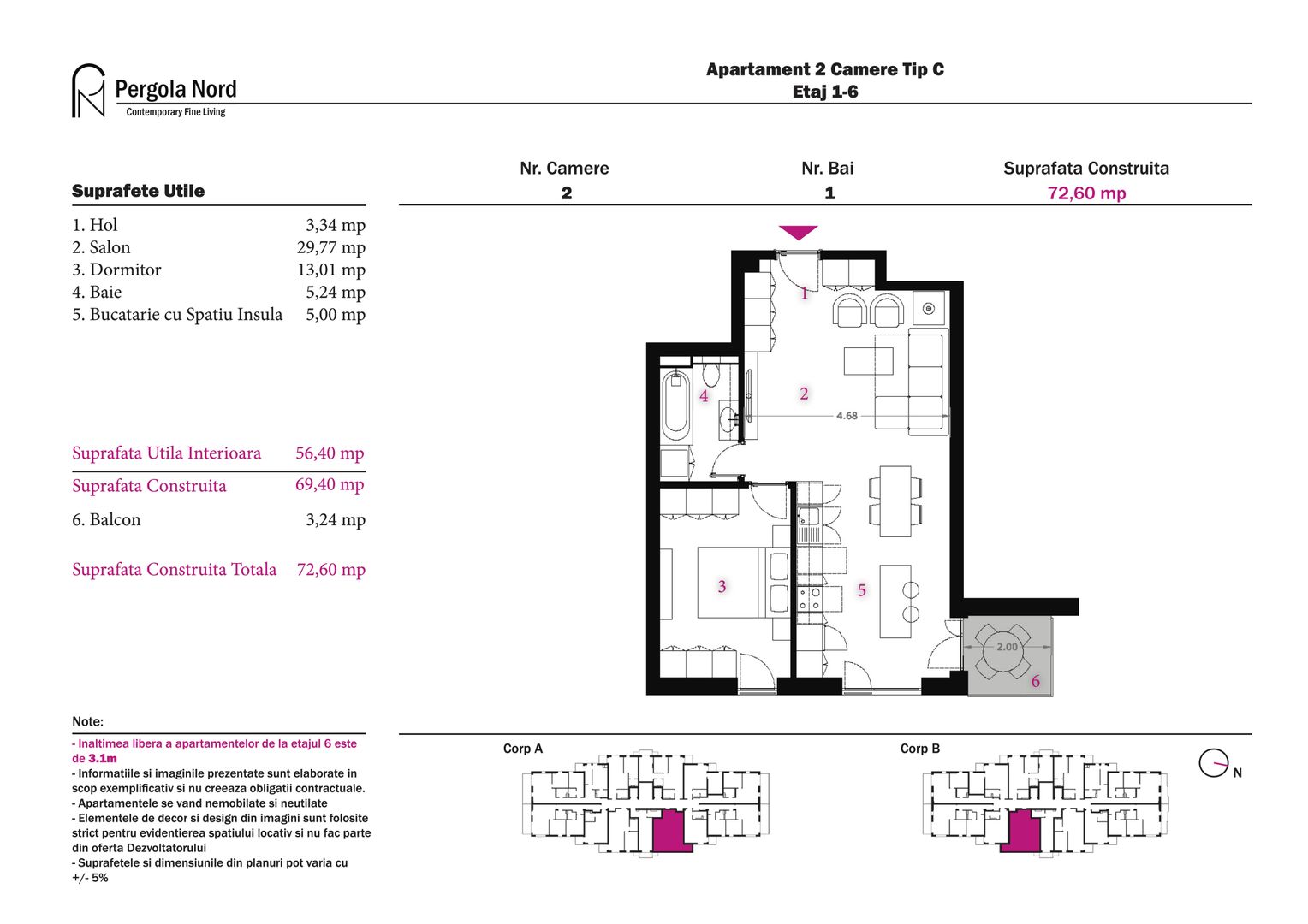 Apartament Tip C, etaj 1 - 6 - Poză 2