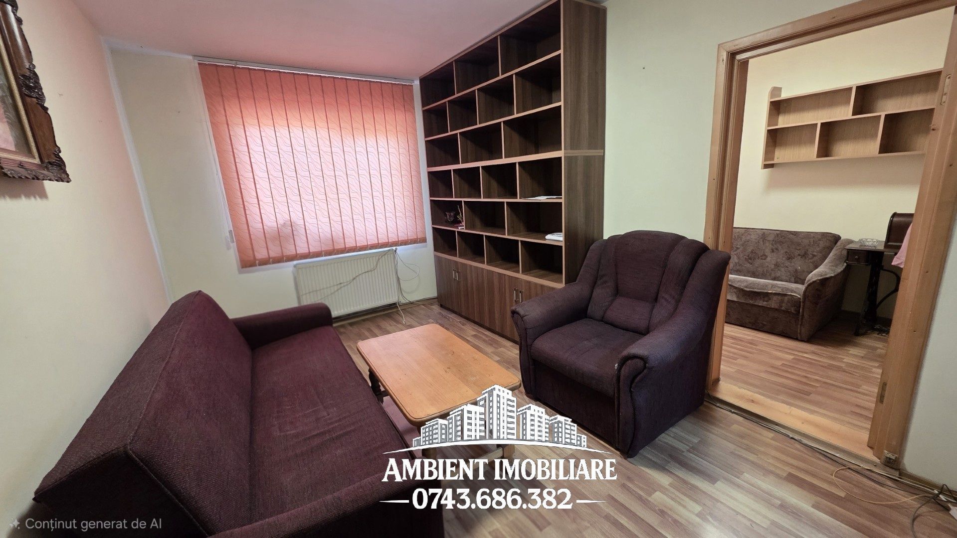 Apartament cu 3 camere, etaj 4, mobilat, zona CENTRU - BUIUM; - Poză 3