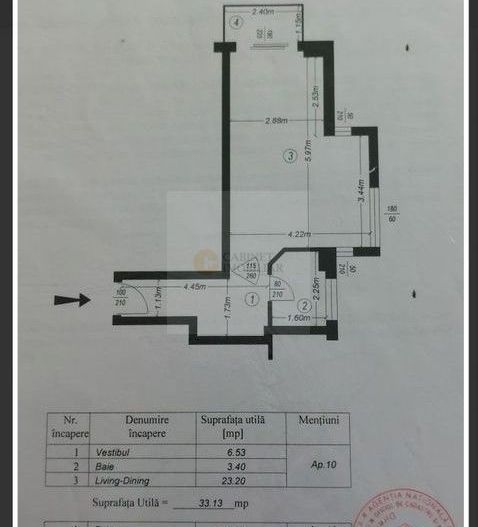 Garsoniera | Mobilat | 1/4 | Utilat | 2007 | Drumul Taberei - Schiță 8