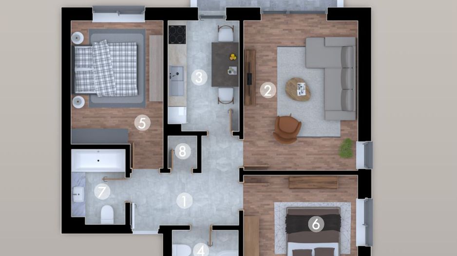 Ap 3 cam. decomandat, încălzire in pardoseala - Poză 1