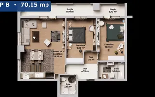 Apartament 3 camere si balcon |  Calea Surii Mici - Poză 11