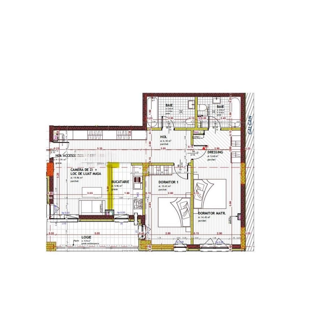 Apartament semifinisat 4 camere I Strada Tineretului I Floresti - Poză 2