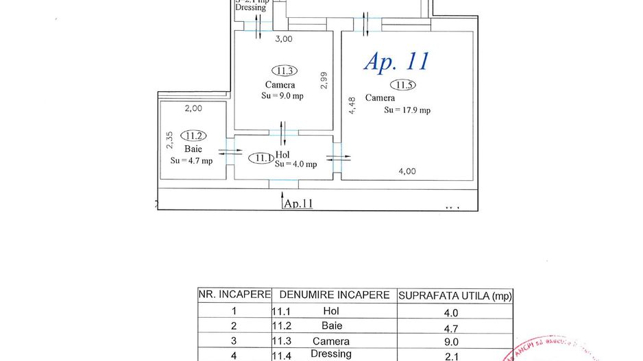 Apartament nr.11 cu 2 camere complet mobilat si utilat - Poză 9
