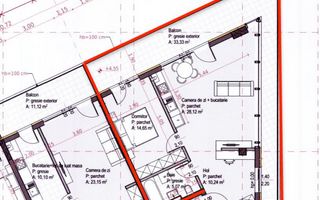Apartament 2 camere 58.08 mp cu terasa de 33.33 mp in Sopor! - Schiță 2