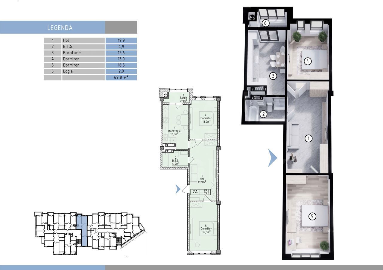 Vânzare, apartament, 2 camere, strada Nicolae Dimo, Durlești - Poză 4