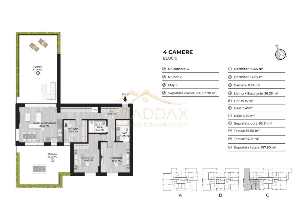 Penthouse 4 camere_188 mp_2 terase**NOU**//Lake view//Dna Ghica//Colentina - Schiță 27