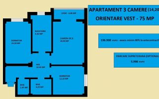Apartament 3 camere nou de vanzare in Iasi Valea Lupului, decomandat - Poză 2