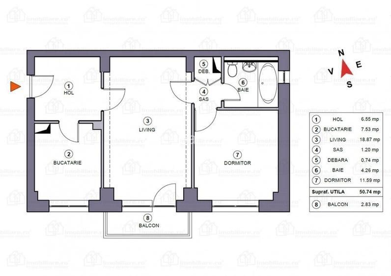 2 camere 1984 50 mp utili metrou Titan etaj 4 din 10 - Poză 8