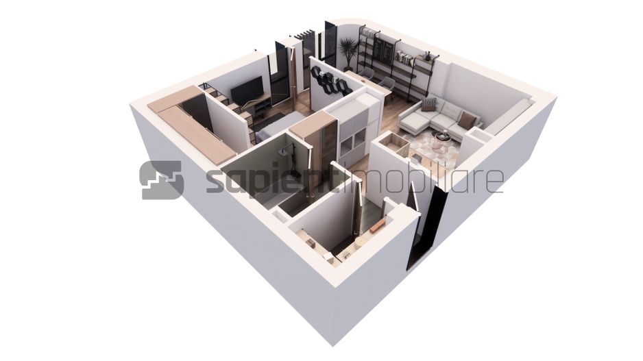De vânzare apartament 2 camere, ultracentral, semifinisat - Poză 7