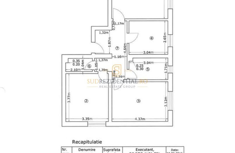 Apartament 3 Camere, 70 mp, Bloc 2016, Strada Cheile Turzii - Schiță 10